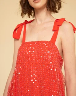 Robe longue Baby Flower coquelicot