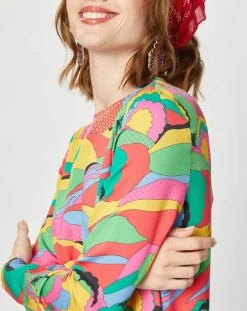 Robe longue Caftan Purple Country Pop fluo