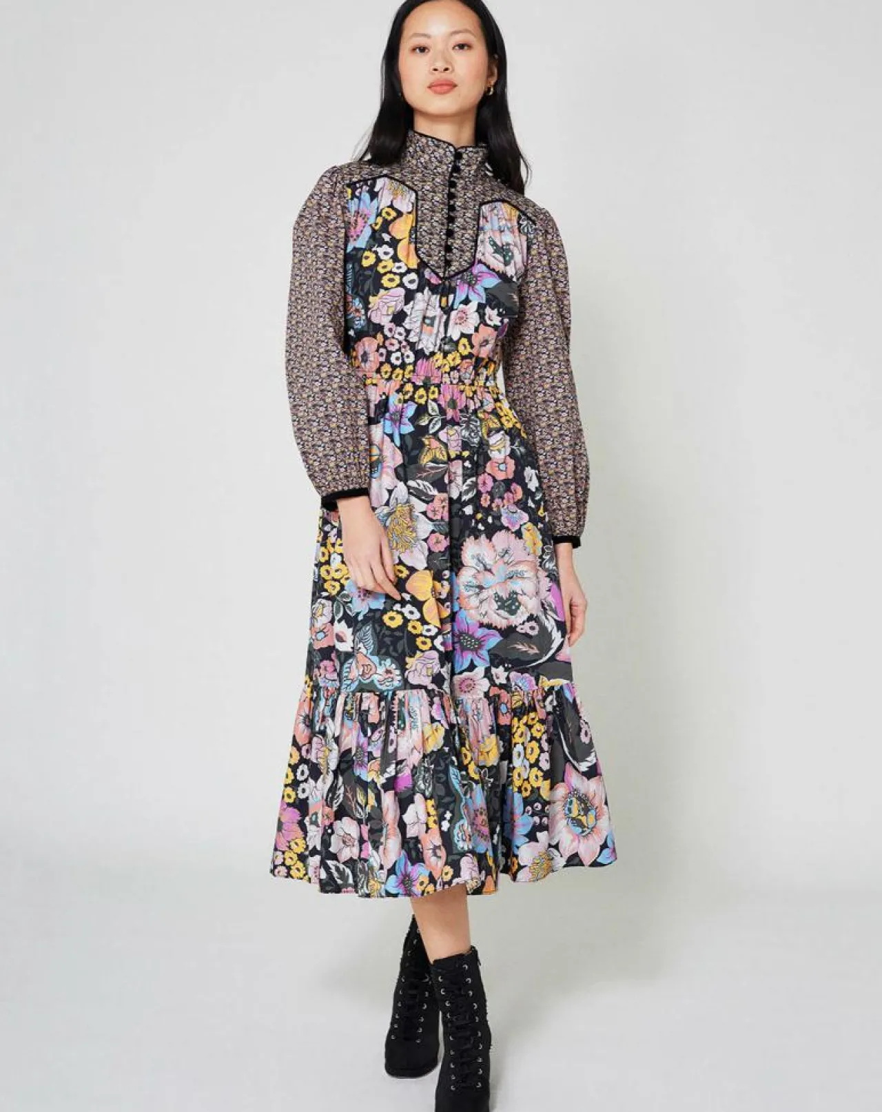Robe longue Carnaby mix print