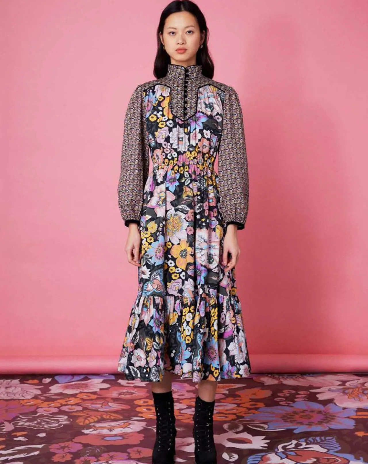 Robe longue Carnaby mix print