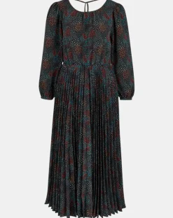 Robe longue et plissée Gaia noire