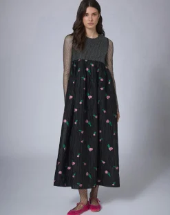Robe longue Flower Bubble unique noire