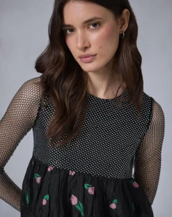 Robe longue Flower Bubble unique noire