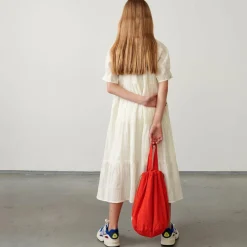 Robe longue Pattie en Coton à motif irisé écrue