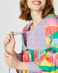 Robe longue Purple Country print bleu gris