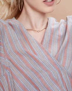 Robe Malorie Pastel rayée rouge/bleu