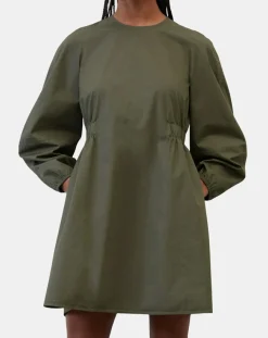 Robe manches ballons kaki