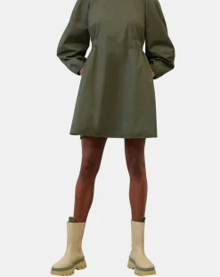 Robe manches ballons kaki