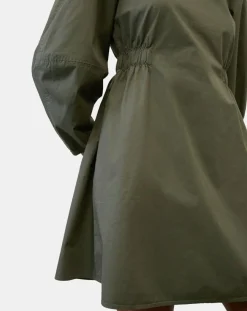 Robe manches ballons kaki