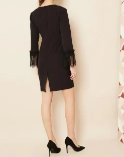 Robe manches en dentelle noire