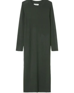 Robe manches longues Col Rond Maille Milano vert foncé