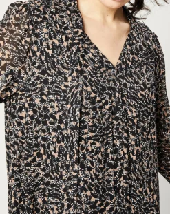 Robe maxi fluide imprimée noire