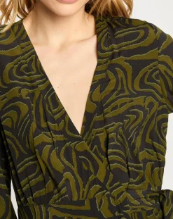 Robe Maxi Print Zèbre noir/vert