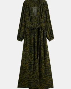 Robe Maxi Print Zèbre noir/vert