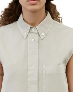 Robe maxi sans manches Bouton gris clair