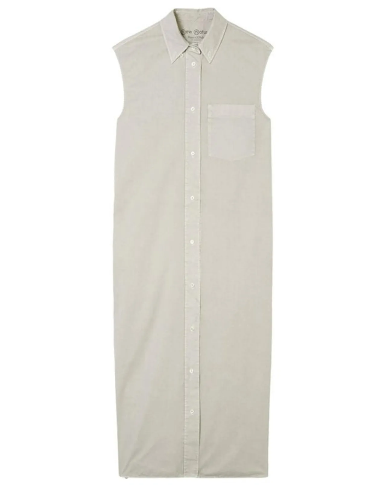 Robe maxi sans manches Bouton gris clair