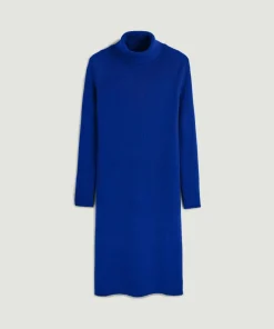 Robe Melina moulante boutons bleu outremer