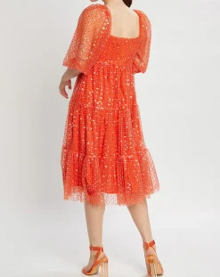 Robe midi Baby Flower coquelicot