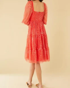 Robe midi Baby Flower coquelicot