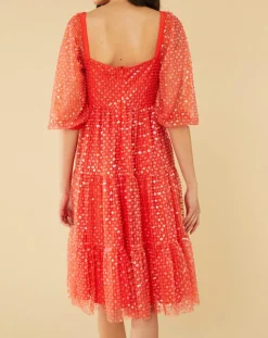 Robe midi Baby Flower coquelicot