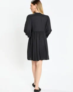 Robe midi col V noir