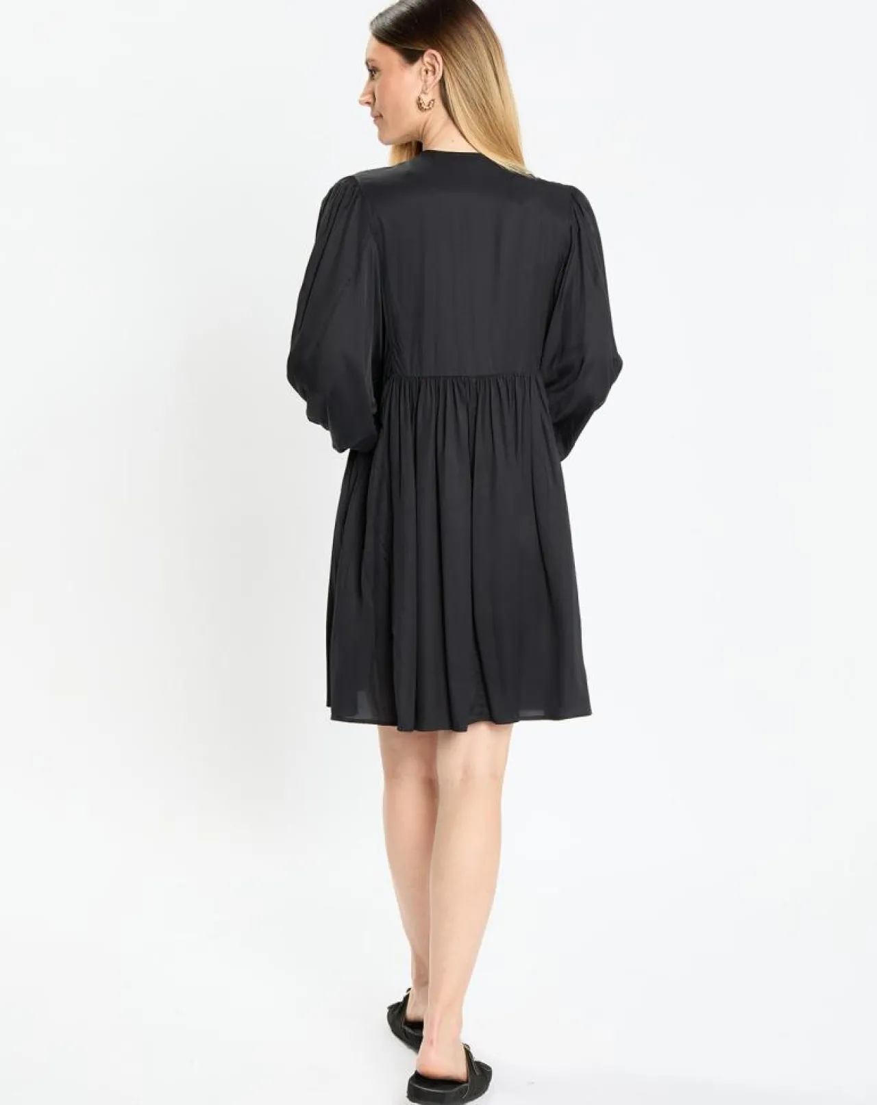 Robe midi col V noir