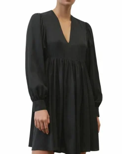 Robe midi col V noir