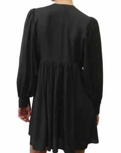 Robe midi col V noir