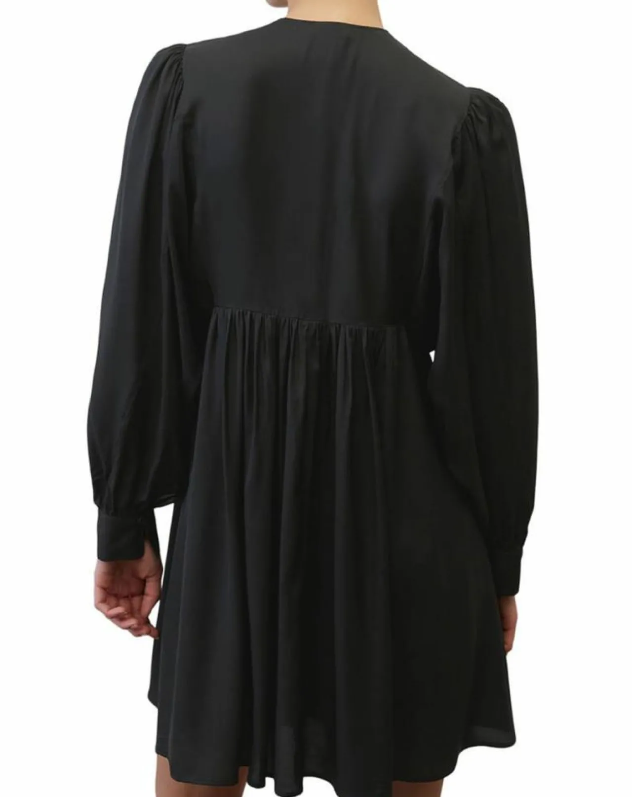 Robe midi col V noir