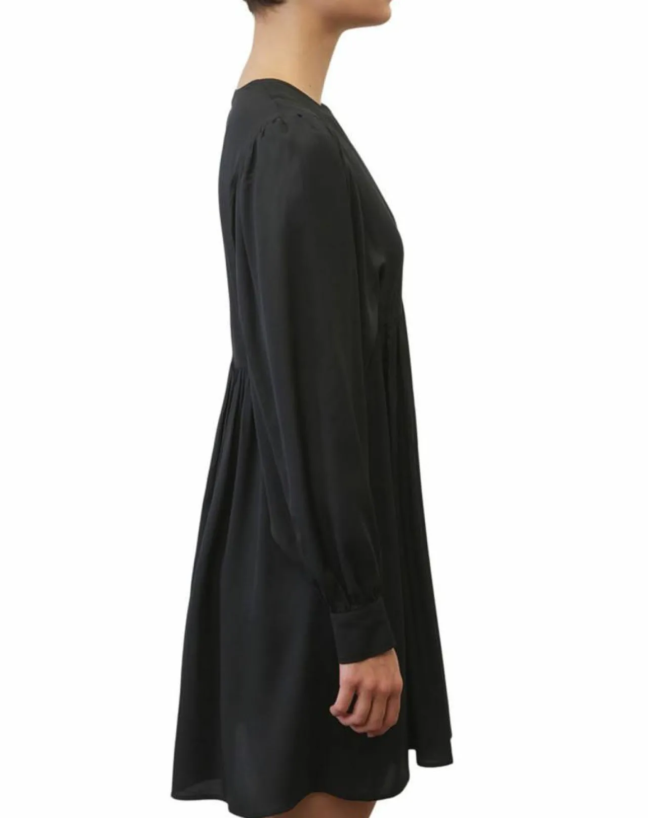 Robe midi col V noir