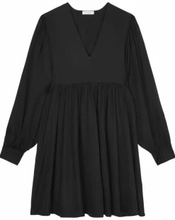 Robe midi col V noir