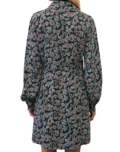 Robe midi imprimée noir/multicolore