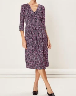 Robe Nasiria imprimée mauve