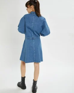 Robe Nora en denim bleue