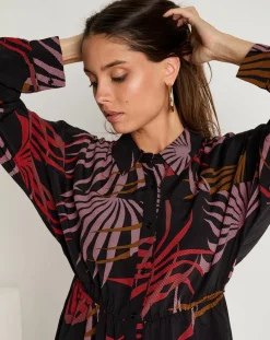 Robe Océane imprimée noir/violet