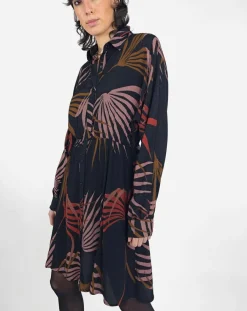 Robe Océane imprimée noir/violet