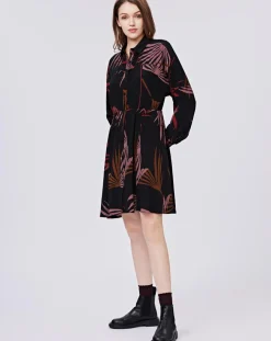 Robe Océane imprimée noir/violet