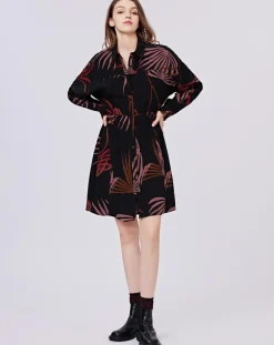 Robe Océane imprimée noir/violet