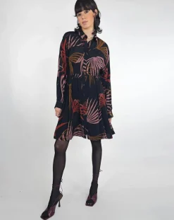 Robe Océane imprimée noir/violet