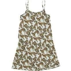 Robe Paidge fluide et légère imprimée léopard bleu/marron