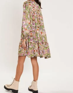 Robe Paisley imprimée rose/multicolore
