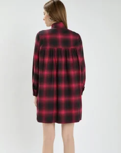 Robe Pelly à carreaux rouge/noir