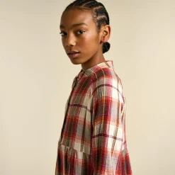 Robe Peru à carreaux bordeaux/écru