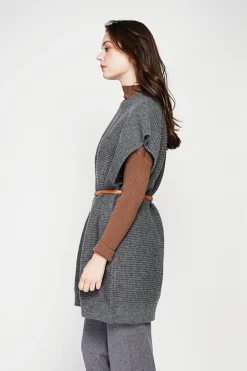 Robe poncho col rond loup