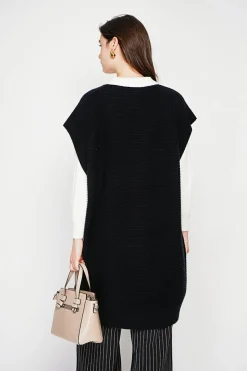 Robe poncho col rond noire