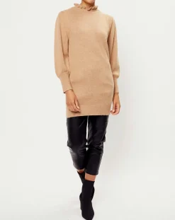 Robe Pull en Angora & Laine mélangés Iris beige