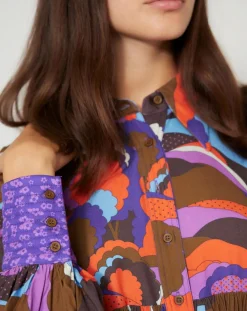 Robe Purple Country print lilas