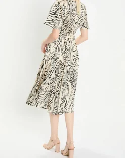 Robe Rafi imprimée zèbre noir/beige