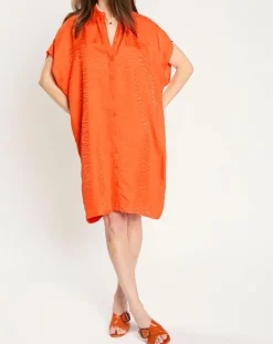 Robe Ratela motifs ton sur ton orange