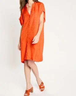 Robe Ratela motifs ton sur ton orange